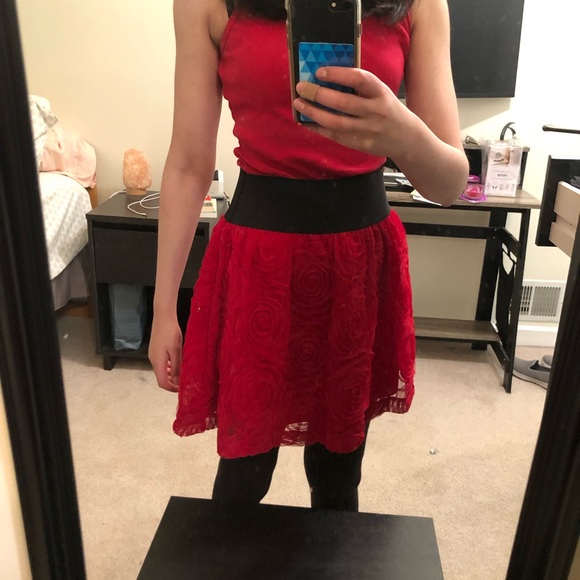 Textured tulle rose skirt - Picture 5 of 8